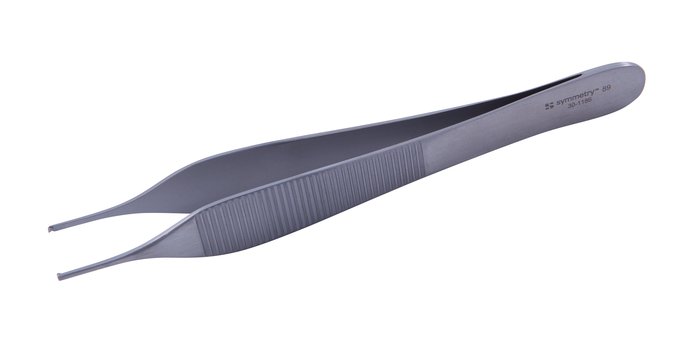 Forceps, Adson Tissue, 1 x 2 Teeth, 4 5/8 in (Aspen Surgical 30-1186)