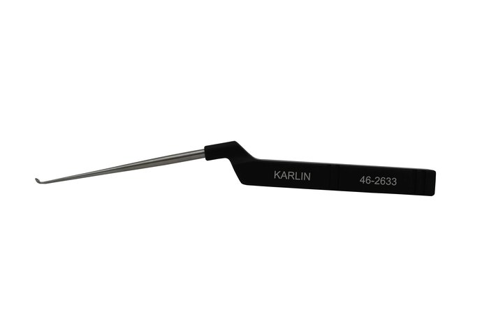 Karlin Curette, Xl Cervical Microdiscetomy, Forward Angle, Size 000, 4 1/10 in WL, 9 1/2 in (Aspen Surgical 46-2633)