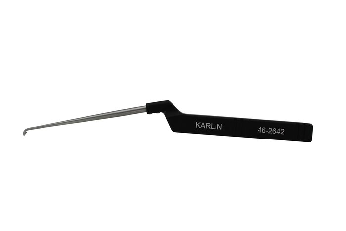 Karlin Curette, Xl Cervical Microdiscetomy, Backward Angle, Size 00, 4 1/10 in WL, 9 1/2 in (Aspen Surgical 46-2642)