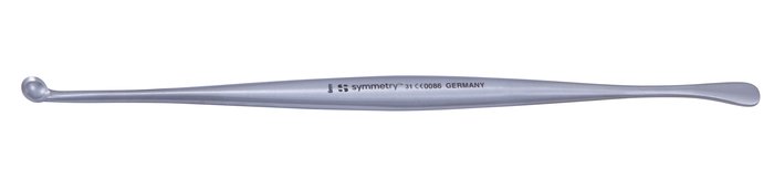 Dissector, Penfield, Double-Ended, Size 1, Broad Curved & Sharp Round Spoon, Size 1, 7 in (Aspen Surgical 65-1015)