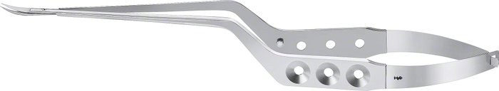 Aesculap Yasargil microform micro scissors, curved-up, bayonet, 8 7/8 in (FD039R)