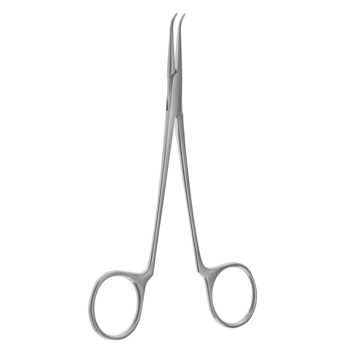 König / McCabe facial nerve dissector — angled, 14 mm smooth jaw, 5.5 in (Medline Z05-PF82185; also V. Mueller RH1585 / BOSS 90-3430)