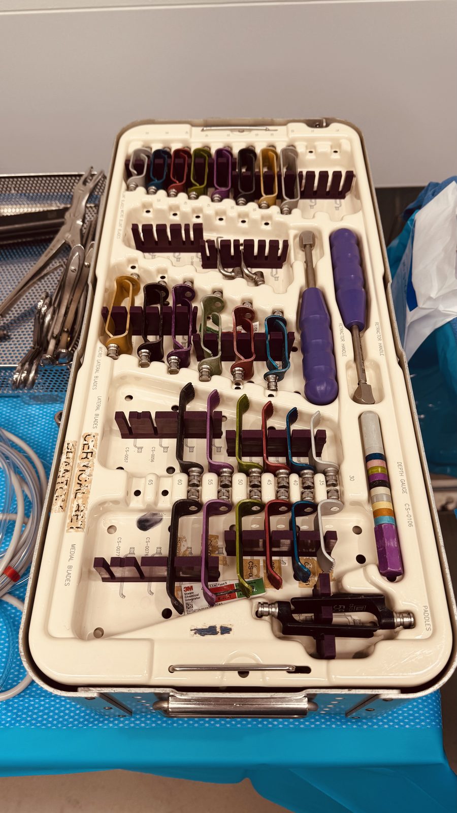 Phantom CS cervical retractor — assembled tray (as used at facility)