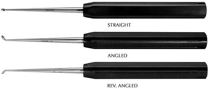 Long-handle curette, angled, size 0 (Life Instruments 710-1500-1)